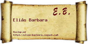 Eliás Barbara névjegykártya